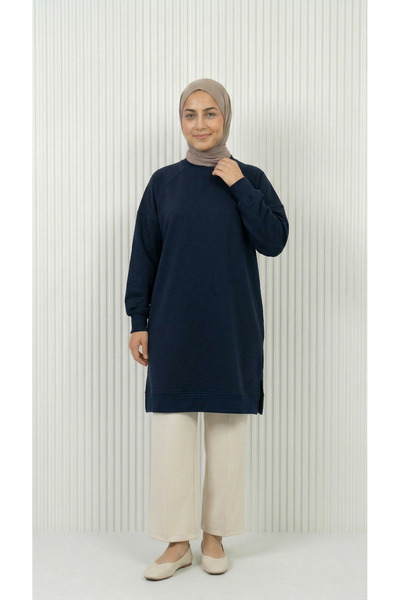 BENAHOLL Karessa Swea lung cu cusături tricou -EU3072 Bleumarin