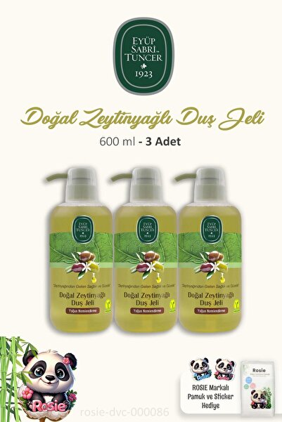 Eyüp Sabri Tuncer 3'lü Eyüp Sabri Tuncer Doğal Zeytinyağlı Duş Jeli 600 ml ve...