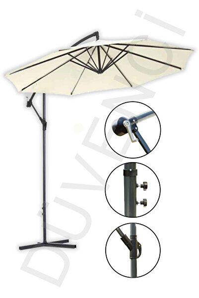 Garden Umbrella, Bulb Umbrella, Cream Roller Folding Umbrella 3 meters