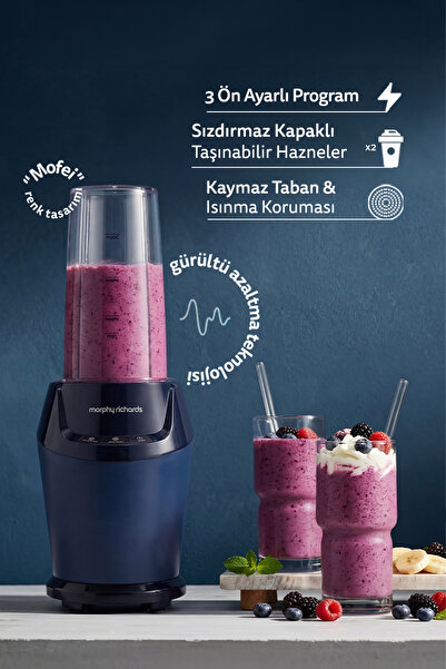 morphy richards 21.000 RPM Smoothie Blender – 700 ml & 500 ml Kaplı, Sessiz, ...