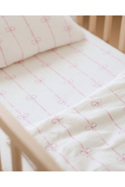 Zezig Pink Bow Baby Duvet Cover Set