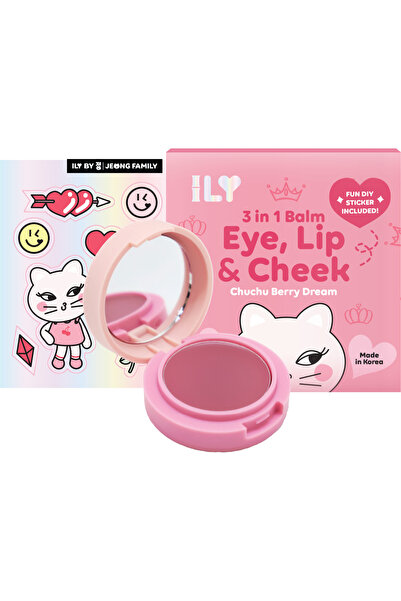 Ily By Jeong Family 3-in-1 Balm for Eyes, Lips, and Cheeks - Berry Dream