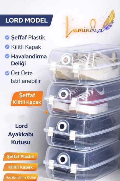 Lumindra Cutie de depozitare pentru pantofi unisex, cu capac transparent, res...