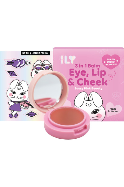 Ily By Jeong Family 3-in-1 Balm for Eyes, Lips, and Cheeks - Sassy Pinky Beauty