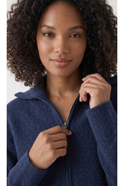 Nostos Algos سترة تريكو بسحاب باللون الأزرق الداكن