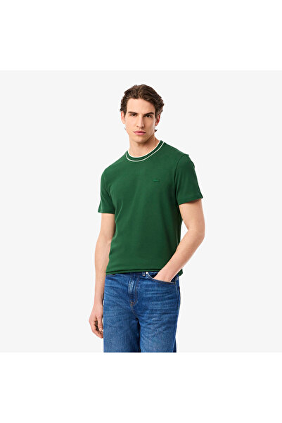 Lacoste تي شيرت بياقة مخططة من قماش بيكيه مطاطي - TH8174-00-132