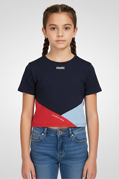 Tchibo Kids Girl 2 Pcs Short Sleeve Cropped Functional Shirt, Multicolor