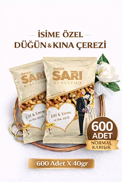 Önder Sarı Kuruyemiş Normal Karışık Düğün Ve Kına Çerezi Kişiselleştirebilir ...