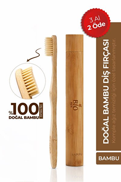 Bio Asia Doğal %100 Bambu Orta Sertlikte Diş Fırçası – Ekolojik & Ahşap Kutul...