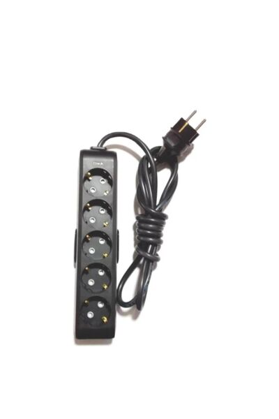 VİKO Multi-let Siyah 5'li 15 Metre Topraklı Çocuk Korumalı Çoklu Grup Priz