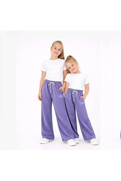 RAPAPA Devojčice, elastične trenirke sa manžetama, model 7541 LILA