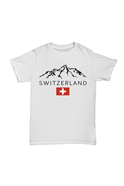 l'eivor تي شيرت قطن مطبوع عليه جبال الألب السويسرية