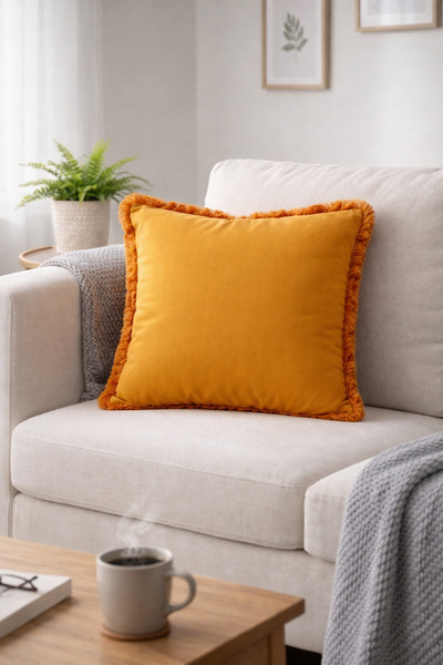 SWITA Fringed Cadillac Fabric Premium 43X43 Kirlent Cover