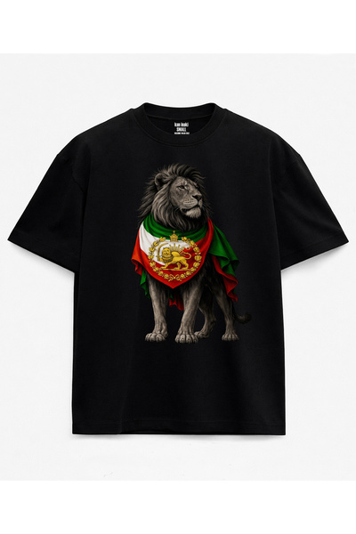 kun inaki Persian Lion Aslan Bayrak Free İran Flag Bayrak Baskılı Siyah Unise...