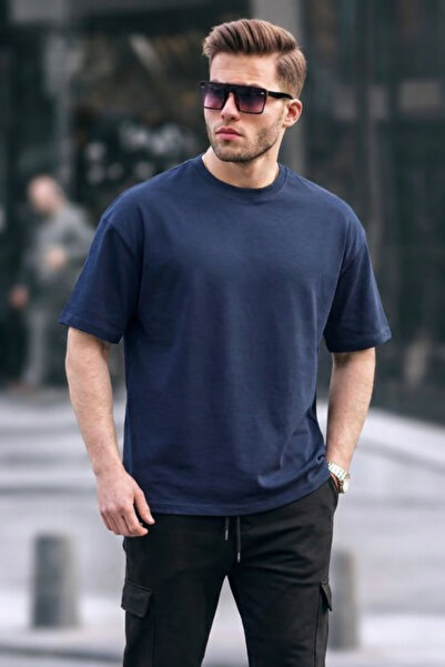 COMBİNE MİCHAİL Ανδρικό μπλουζάκι Premium Basic Trend Blue oversized