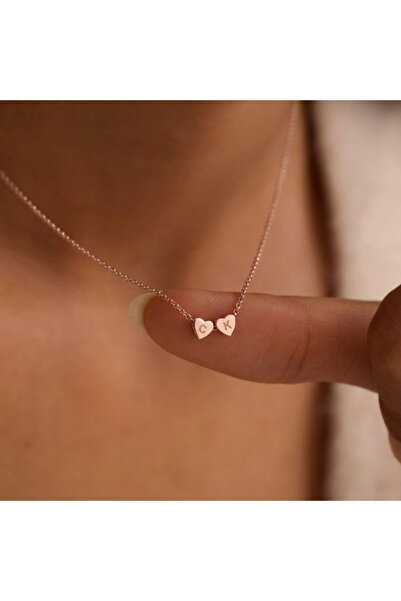 Soleildor 925 ayar Orijinal Gümüş Kişiye Özel Kalp Harfli Gümüş Kolye 3 Boyut...