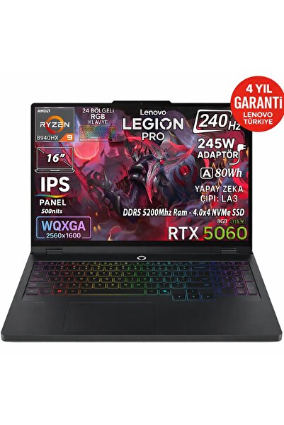 LENOVO Legion Pro 5 16ADR10 AMD Ryzen 9 8940HX 32GB 1TB SSD RTX 5060 8GB 16" ...