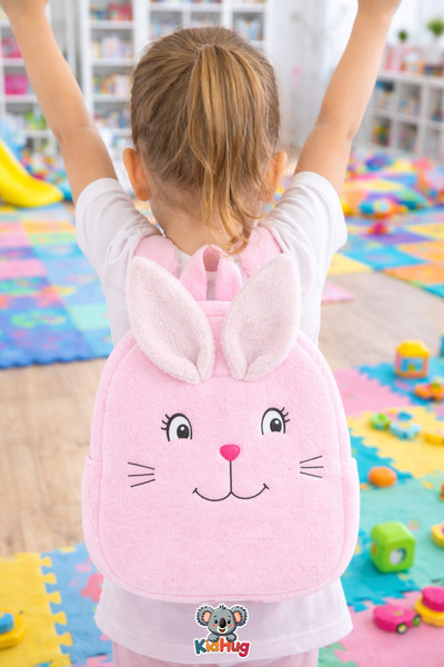KidHug Bebek Çantası Nakışlı Tavşan Kız Çocuk Çanta Çocuk Sırt Çantası 0+ Yaş