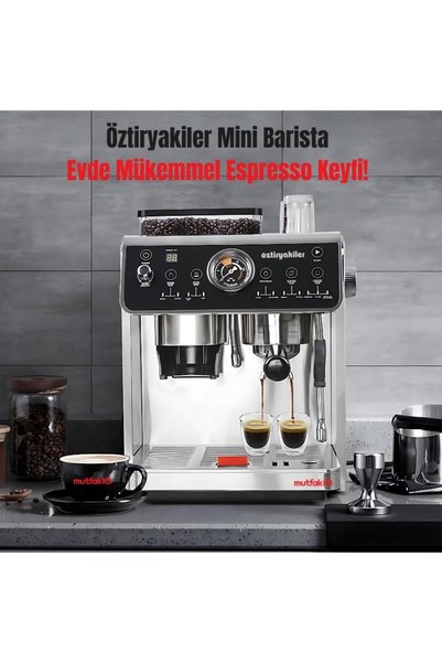 ÖZTİRYAKİLER PID Çift Kazanlı Öğütücülü Mini Barista Espresso Kahve Makinesi