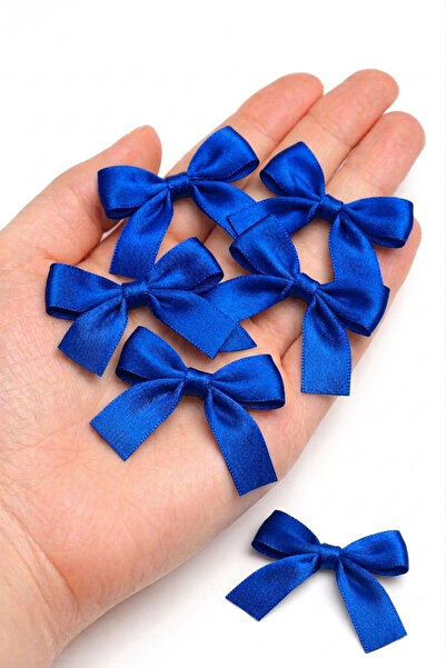 Esram Butik Saks Mavi 50 Adet 10 mm Fiyonk Saten Kurdele - Nikah Şekeri , Hed...