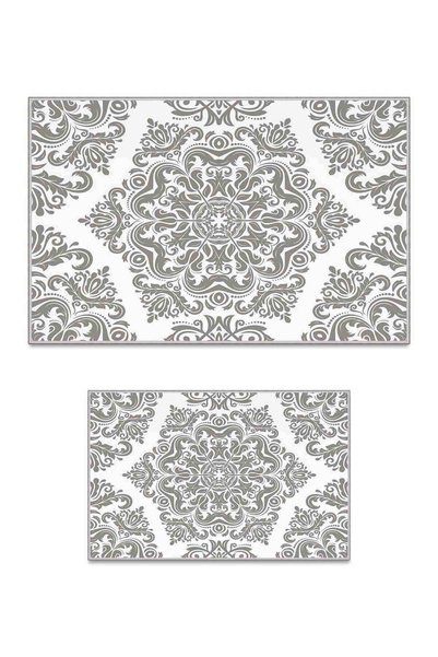 Homefesto Decorative Modern Design Non-Slip Base Double Set Bath Mat & Toilet...
