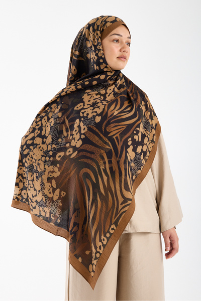 lavinscarfs Lavin Scarfs Zeopar Collection Cotton Viscose Shawl Brown