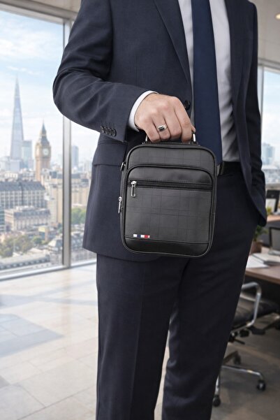 Newish Polo Postacı El Omuz Çantası Kareli Suni Deri Kasasız-Orta Boy (Ekonomik)