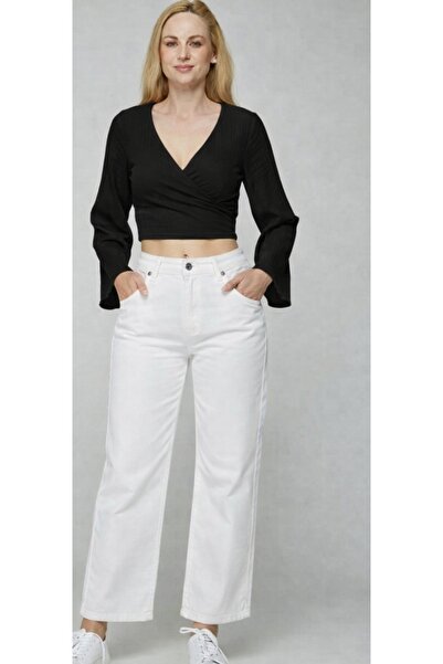estewoman 100% βαμβακερό μουσελίνι Crop Top - Με δέσιμο