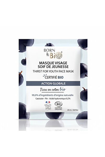 Born to Bio Youth Hydrating Cotton Face Mask – Hyaluronic Acid, Pine Bark & B...