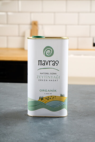Mavras Organik Natürel Sızma Zeytinyağı 1 Lt - Soğuk Sıkım, Erken Hasat