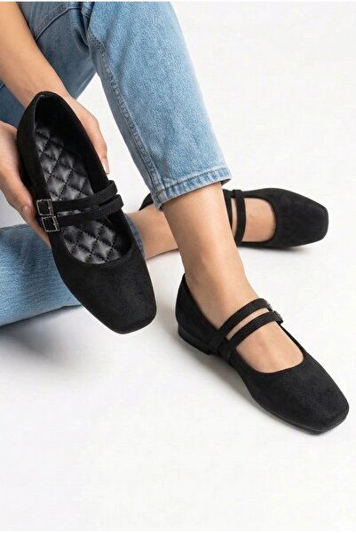 StWenn Ženske Mary Jane Baletanke crne Antilop parove Sa kopčom svakodnevne u...