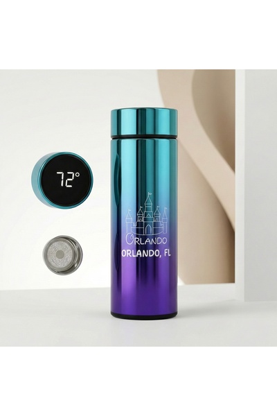 OGS Thermal mug with digital lid displaying temperature, stainless steel, 24-...