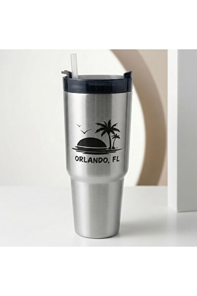 OGS كوب حراري من الفولاذ المقاوم للصدأ مع غطاء وقشة - 750 مل