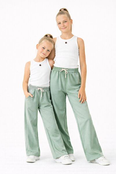 RAPAPA Devojčice široke nogavice Stone Štampano trenirke 7836Y