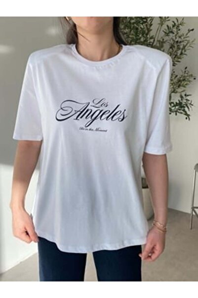 Bade Butik White Padded Los Angeles T-Shirt