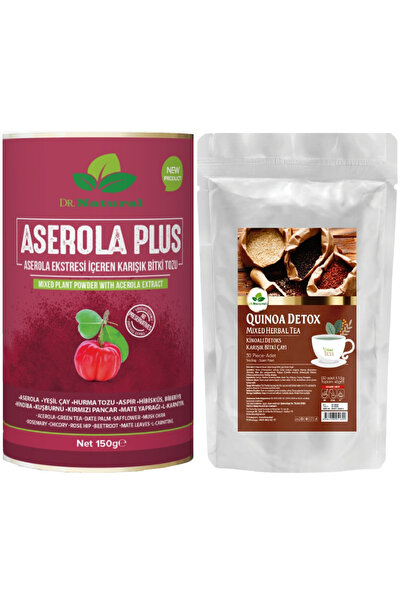 DRNATURAL Aserola Plus Bitki Tozu 150 Gr. ve Kinoa Bitki Çayı 30 Süzen Poşet