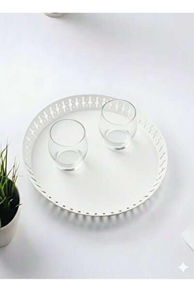 LİNMETAL صينية تقديم معدنية دائريه - صينية تقديم رومانسية، صينية كبيرة للشاي ...