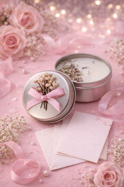 Misse Metal Kutuda Kokulu Aromaterapi Soya Wax Mum