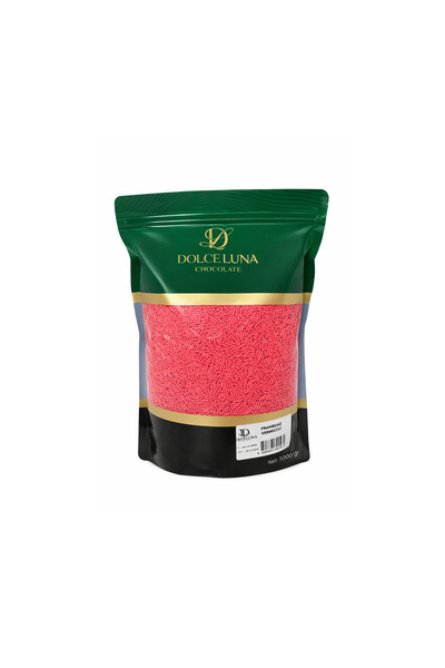 DOLCELUNA Granül Çikolata Pasta Süsü Frambuazlı 1 Kg 2 Adet