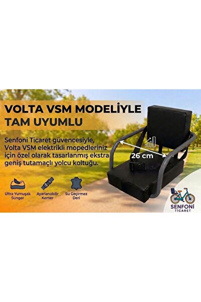 senfoniticaret Volta VSM Yan Korumalı Çocuk Koltuğu, Emniyet Kemerli Deri Ark...
