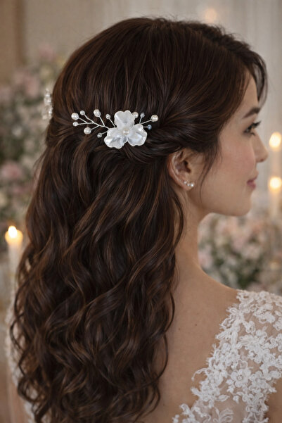 renaitre art Cataramă dublă cu perle și sidef, cataramă de mireasă, cataramă ...