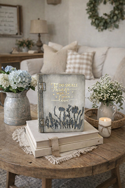 IremTasarimAtolyesi Ahşap Kitap Kutu Ev Dekorasyon Aksesuar Hediyelik Eşya