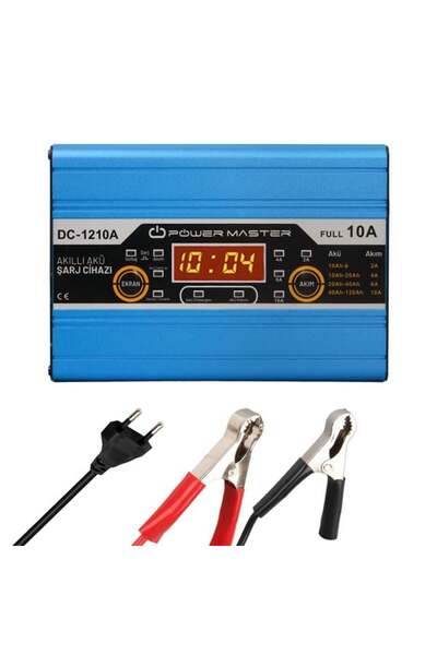 Powermaster 12 Volt Max 10 Amper Dijital Ekranlı Akıllı Akü Şarj Cihazı