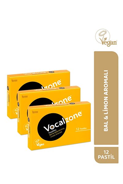 Vocalzone Ballı Limonlu 12 Pastil 3'lü