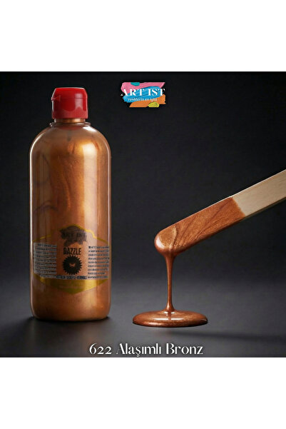 ART IST DAZZLE Metalik Sedefli ve Vernikli Su Bazlı Akrilik Boyalar 500ml | 6...