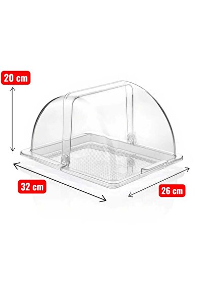 Ems Açılır Kapaklı Fanus Kapak Ve Tepsi. Kırılmaz Polikarbon Plastik 1/2 Pc