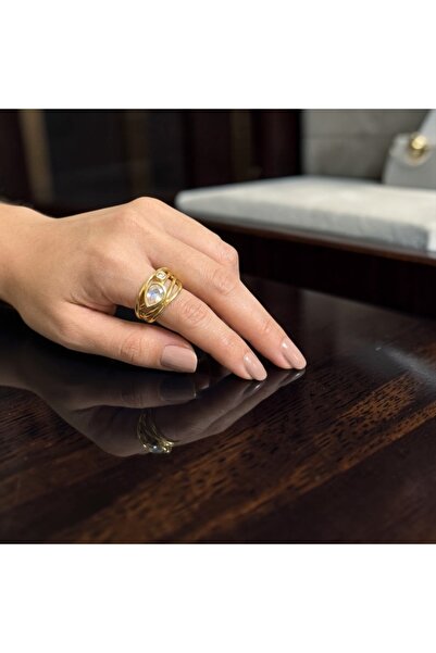 IDORIA Ayarlanabilir Çift Zirkon Taşlı Yüzük