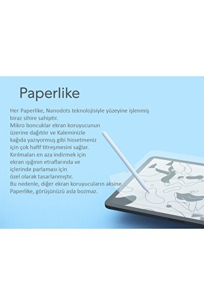 ZMOBILE iPad 10. Nesil 11. Nesil A16 Paperlike Ekran Koruyucu Kağıt Hissiyatlı Nano Kırılmaz Paper Like