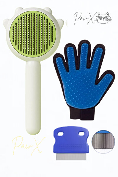 PapyonPet Kedi Köpek Otomatik Temizlenen Fırça Basmalı Tarak Tüy Toplayıcı El...