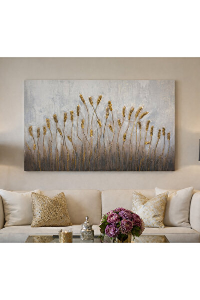 VARLIQ Dokulu tablo üç boyutlu altın başak tablo kabartma rölyef tablo el yap...